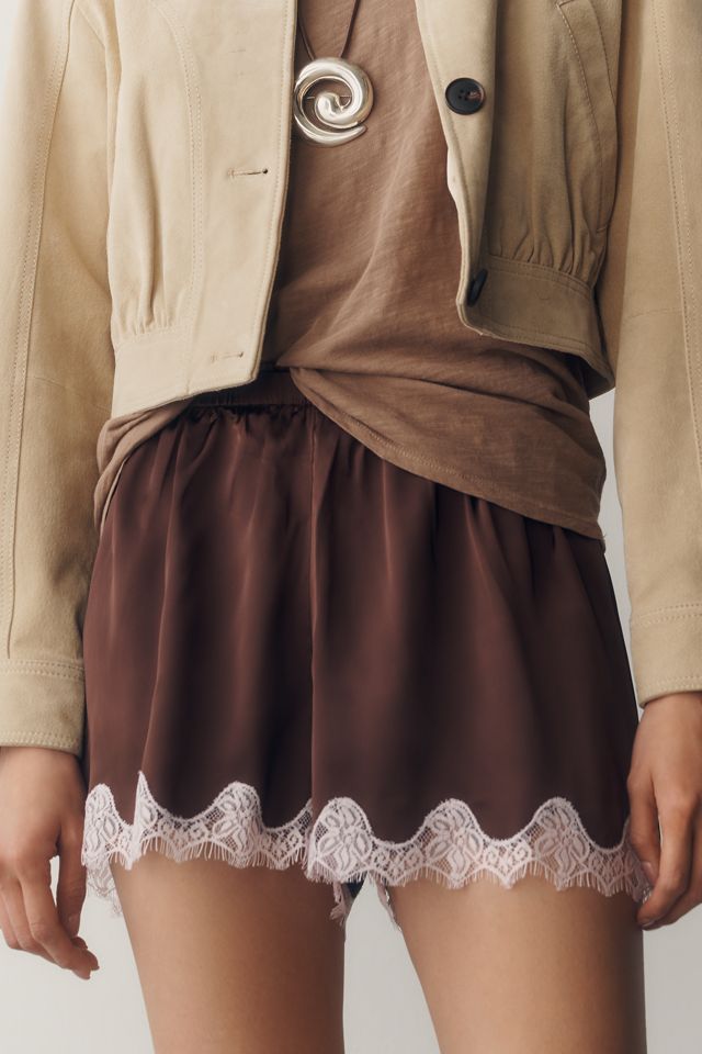 LyreBird Silken Lace-Trim Shorts #1