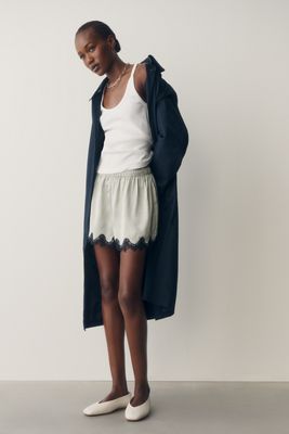 LyreBird Silken Lace-Trim Shorts 
