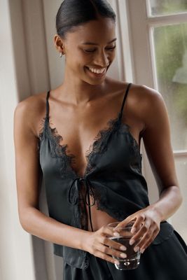 Lyrebird Silken Lace-Trim Flyaway Tank