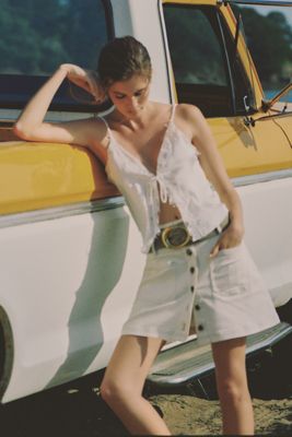 Lyrebird Silken Lace-Trim Flyaway Tank