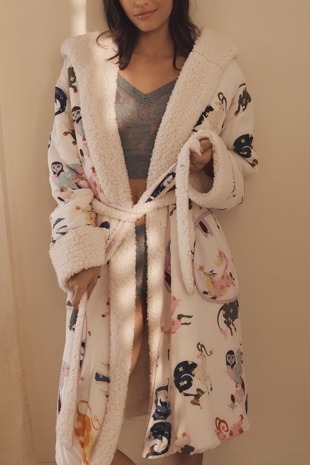 knee length dresses for ladies Hydrangea Fleece Lined Classic Robe – Heidi Carey main image 0