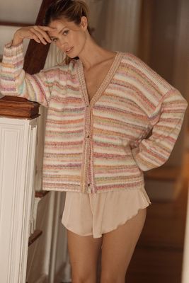 LyreBird Striped Slouchy Cardigan