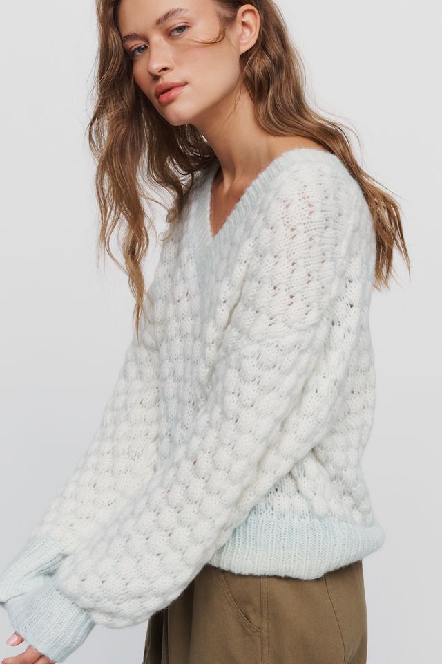 LyreBird Textured V-Neck Sweater #1
