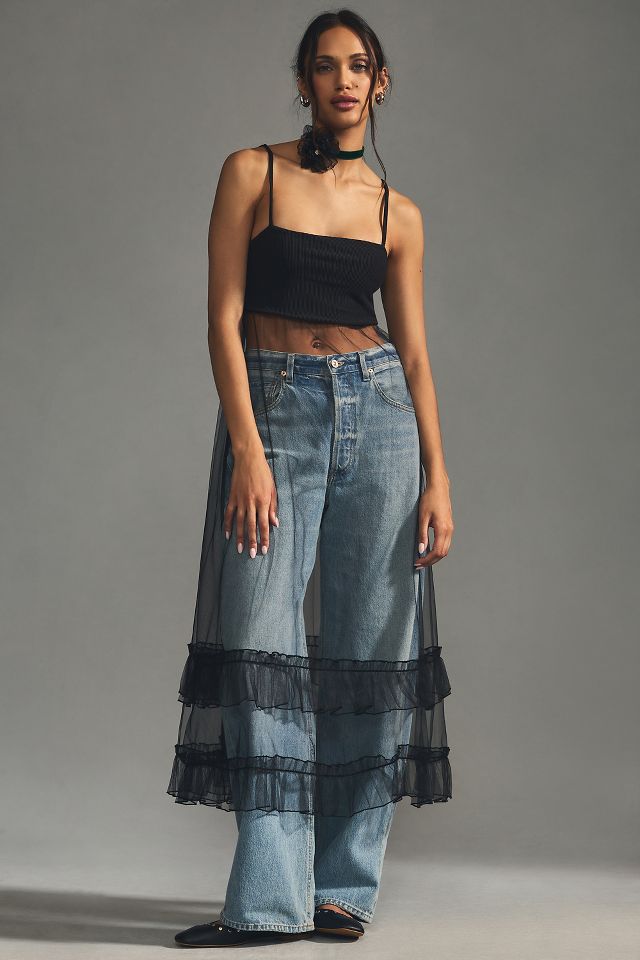 Sheer dress 2024 with jeans