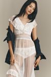 By Anthropologie Ruffle Sheer Mesh Maxi Dress