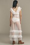 By Anthropologie Ruffle Sheer Mesh Maxi Dress