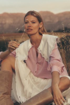 imocoCLANE BIGCOLLARDRAWSTRING BLOUSE By Anthropologie Oversized Collar Blouse | Anthropologie