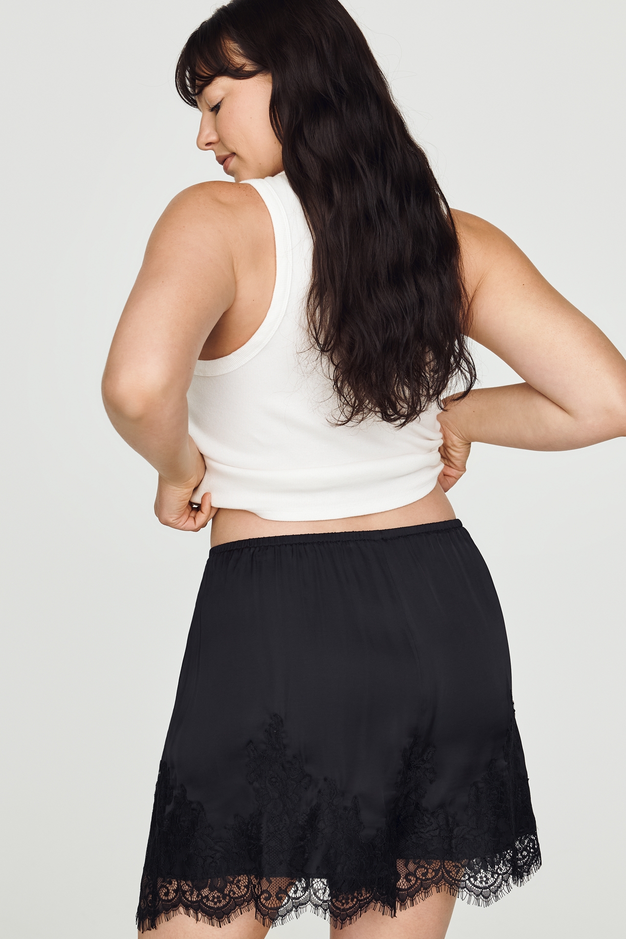 LyreBird Heirloom Lace-Trim Satin Shorts