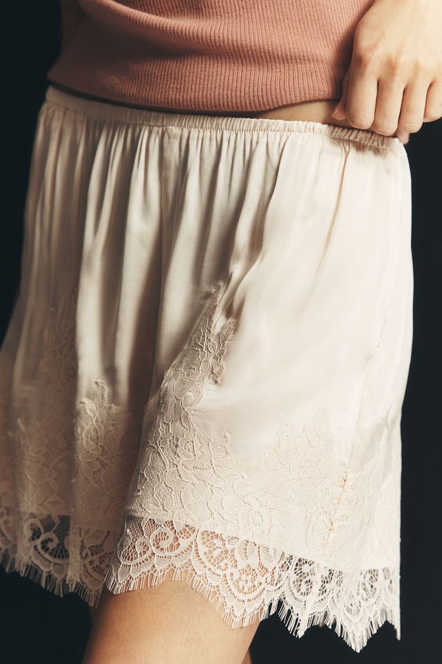 LyreBird Heirloom Lace-Trim Satin Shorts #3