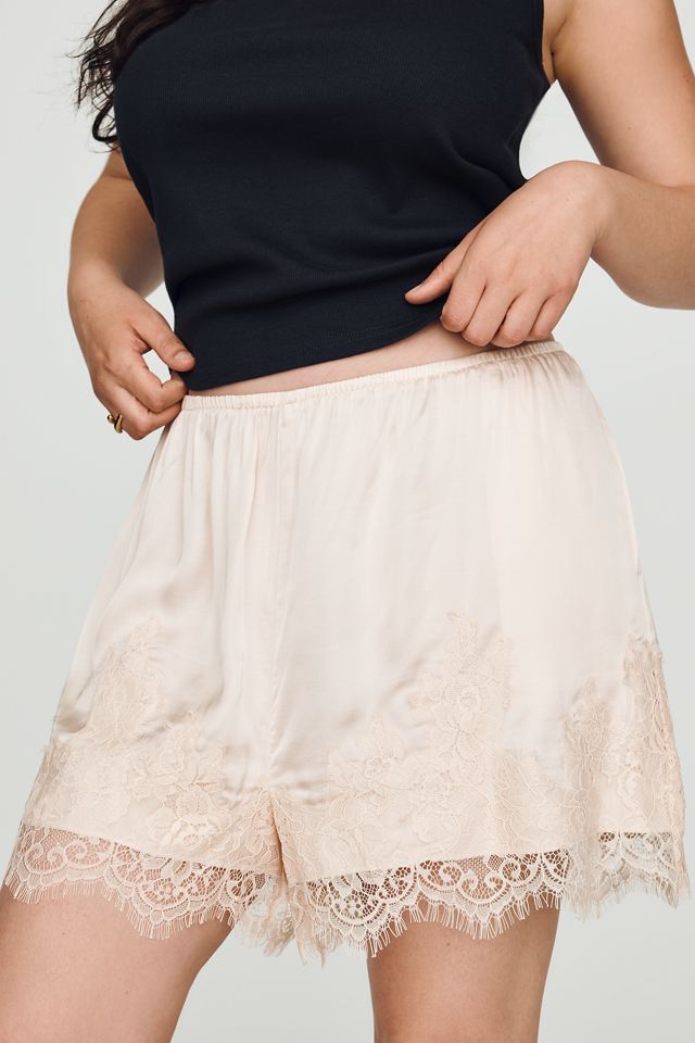 LyreBird Heirloom Lace-Trim Satin Shorts #11
