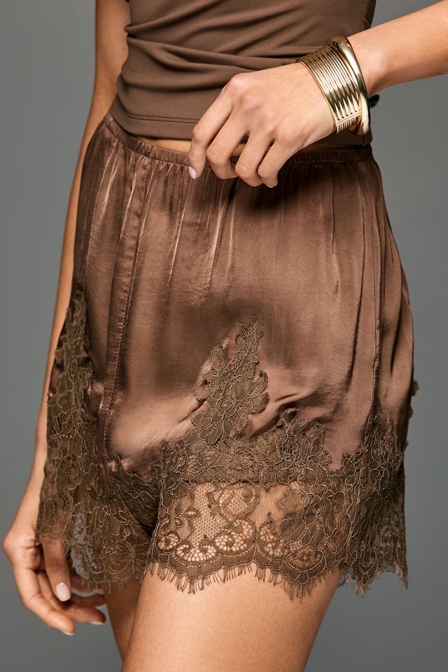 LyreBird Lace-Trim Silky Shorts #1