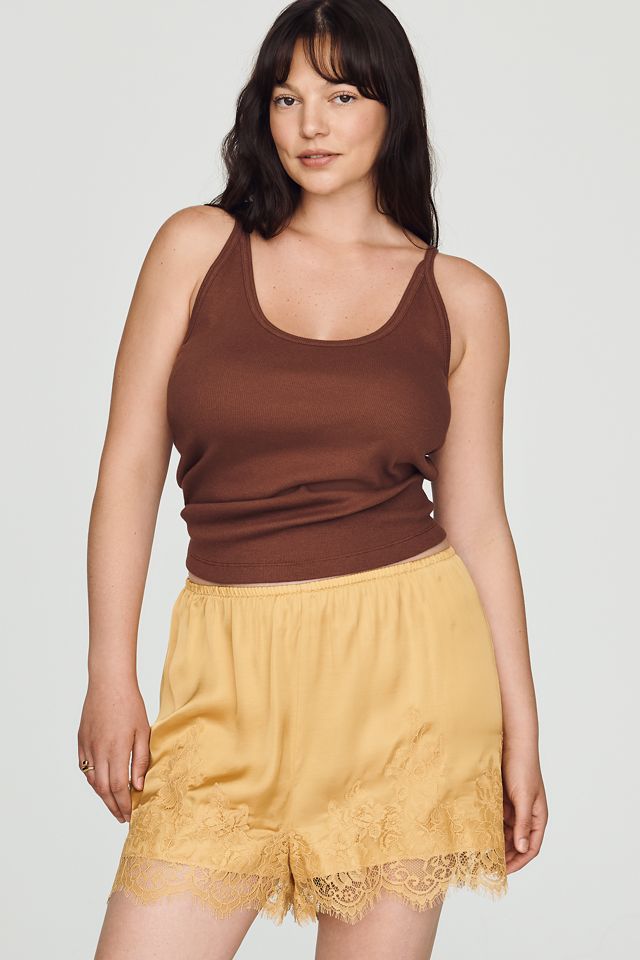 LyreBird Heirloom Lace-Trim Satin Shorts #4