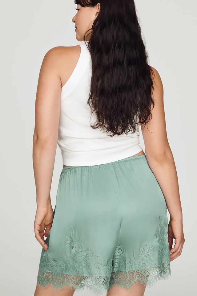 LyreBird Heirloom Lace-Trim Satin Shorts #4