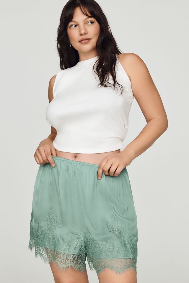 LyreBird Heirloom Lace-Trim Satin Shorts #3