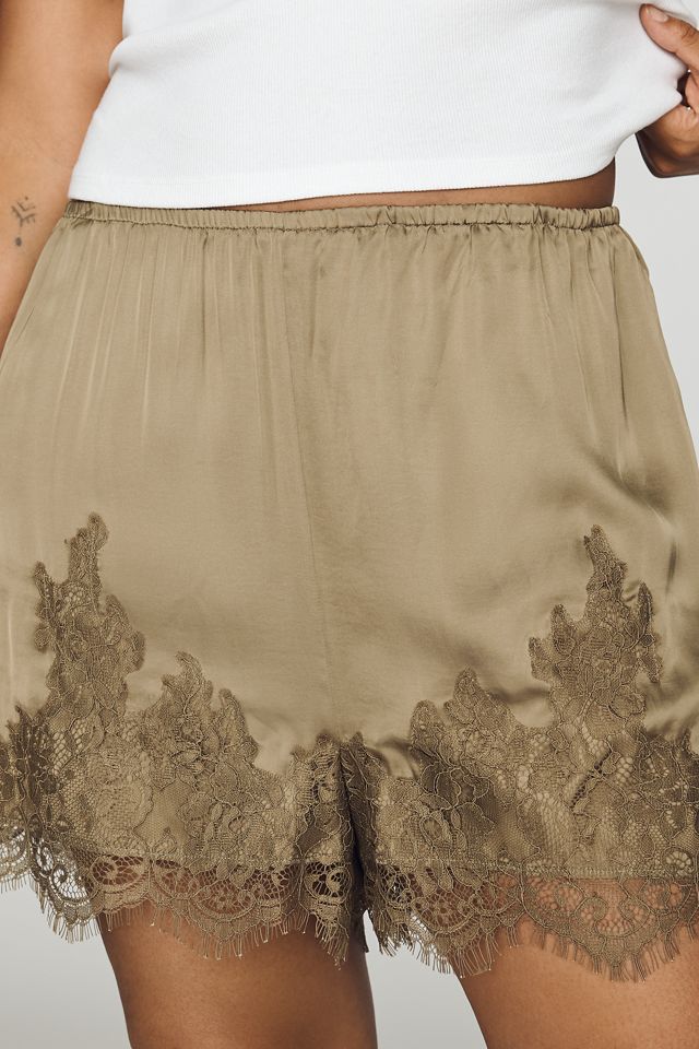 LyreBird Heirloom Lace-Trim Satin Shorts #7