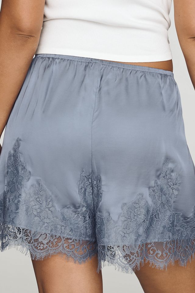 LyreBird Heirloom Lace-Trim Satin Shorts #6