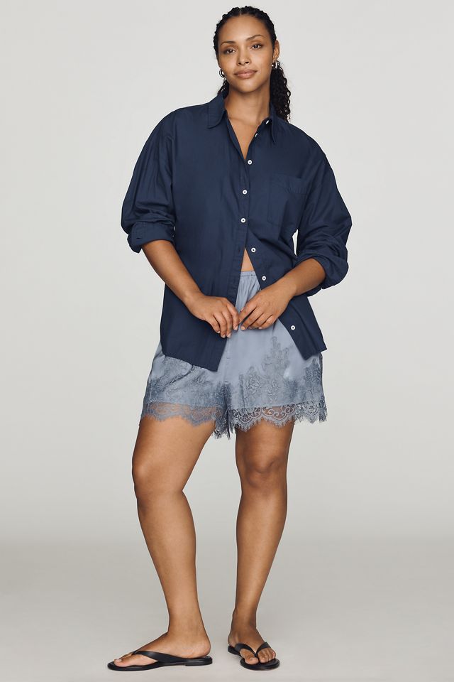 LyreBird Heirloom Lace-Trim Satin Shorts #7