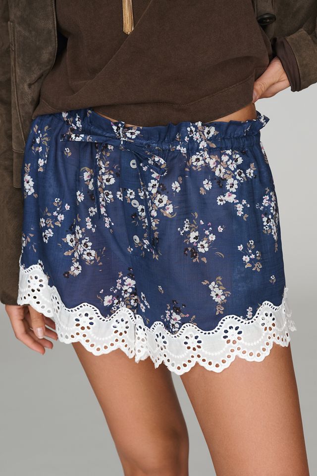 Shorts Skater in Cotone con Bordo in Pizzo LyreBird #1