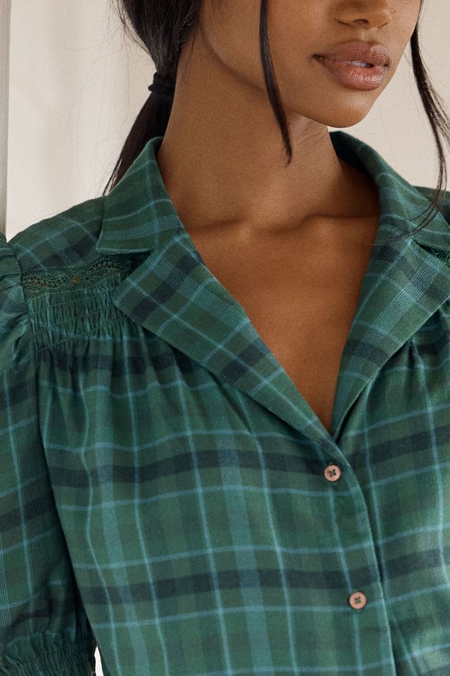 LyreBird Cotton Modal Flannel Pajama Top #1