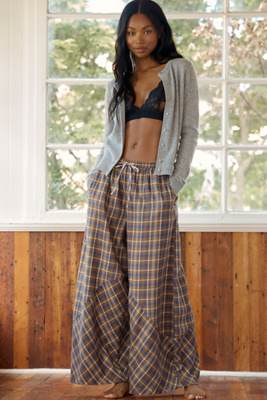 LyreBird Bellamy Barrel Leg Flannel Pants | Anthropologie