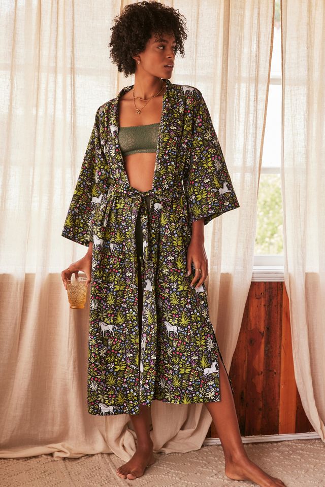 Printfresh Long-Sleeve Robe | Anthropologie
