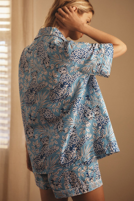 Women's Short Sleeve Pajama Set - Button Down Top & Shorts With Pockets Comfy Sleepwear S-2XL - View #10