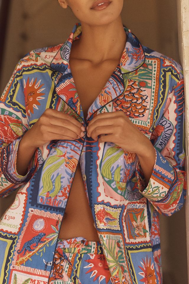 Printfresh Colorful Coast Short-Sleeve Pajama Set #1