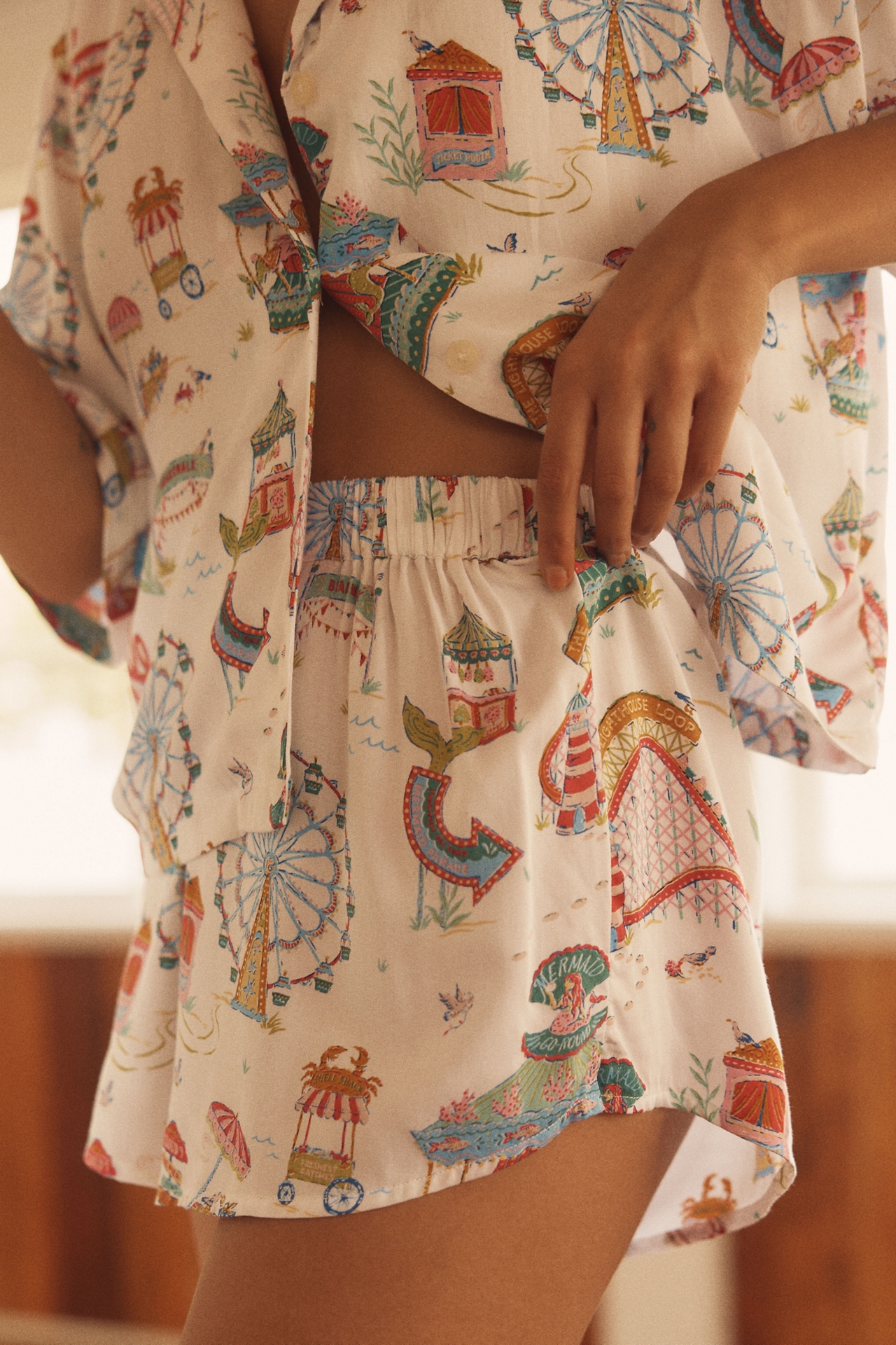 Printfresh Seaside Rides Short-Sleeve Pajama Set