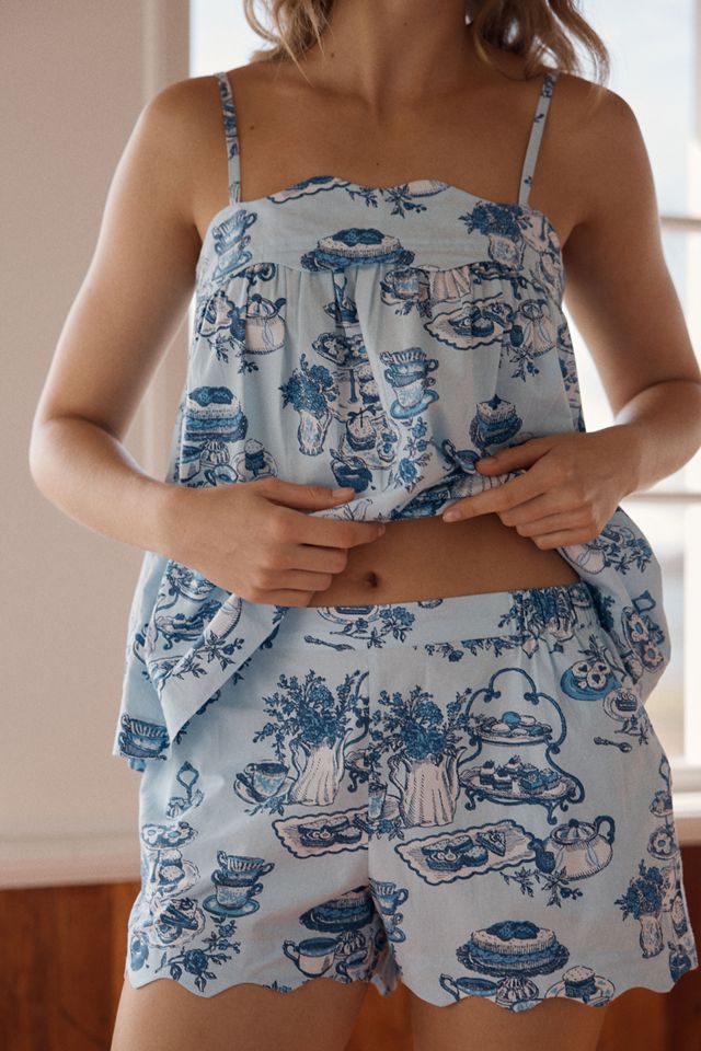 Printfresh High Tea Toile Poplin Sleep Shorts #1