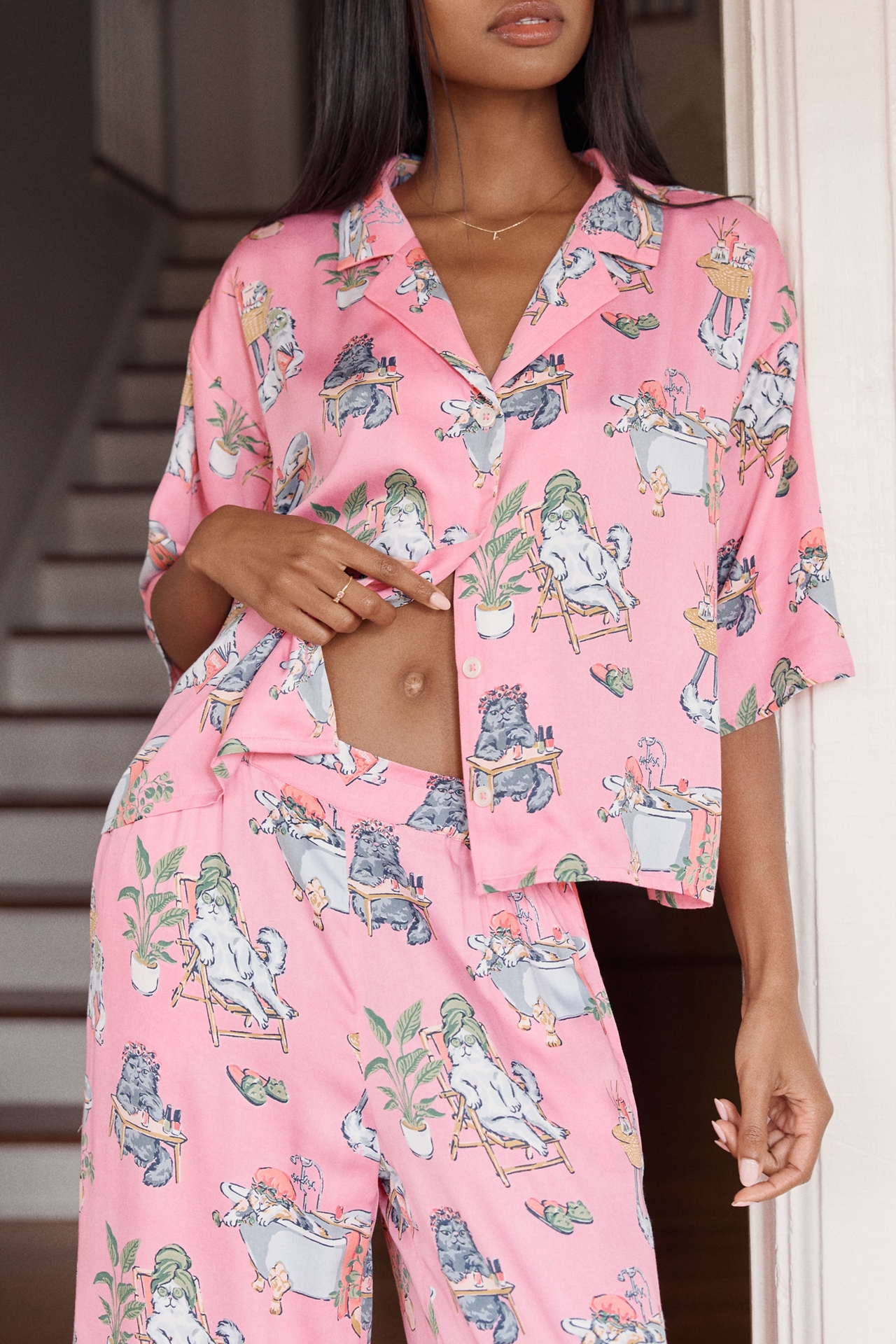 Printfresh Spa Day Cosmic Satin Pajama Set