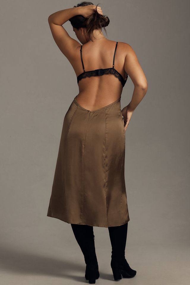 By Anthropologie Lace-Top Satin Chemise #6
