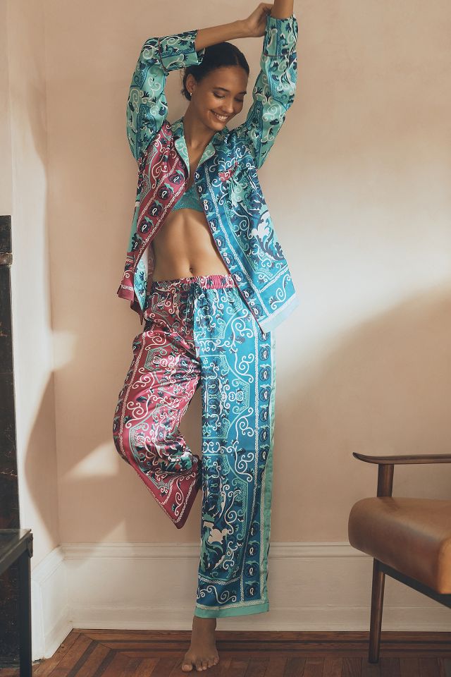 By Anthropologie Silky Printed Pyjama Bottoms