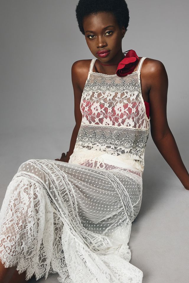 By Anthropologie Sheer Embellished Cami