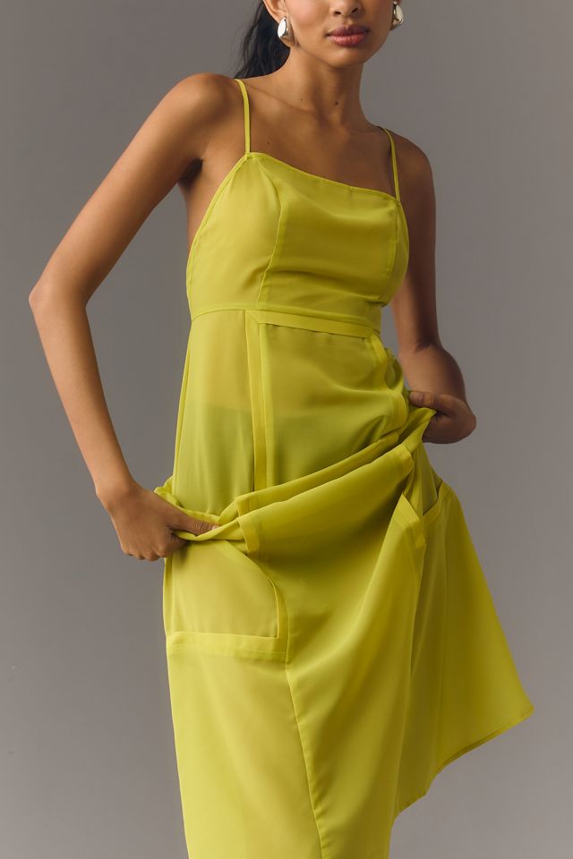 By Anthropologie Sheer Paneled Midi Dress #1