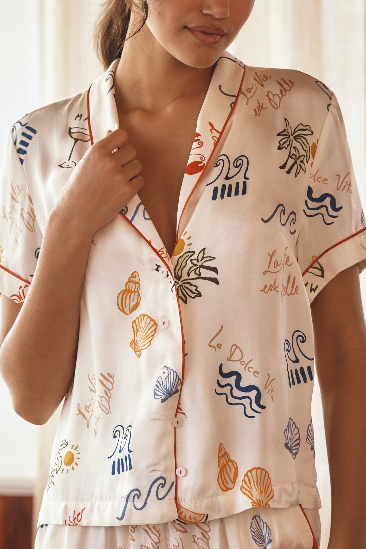 The LyreBird Silky Pajama Top