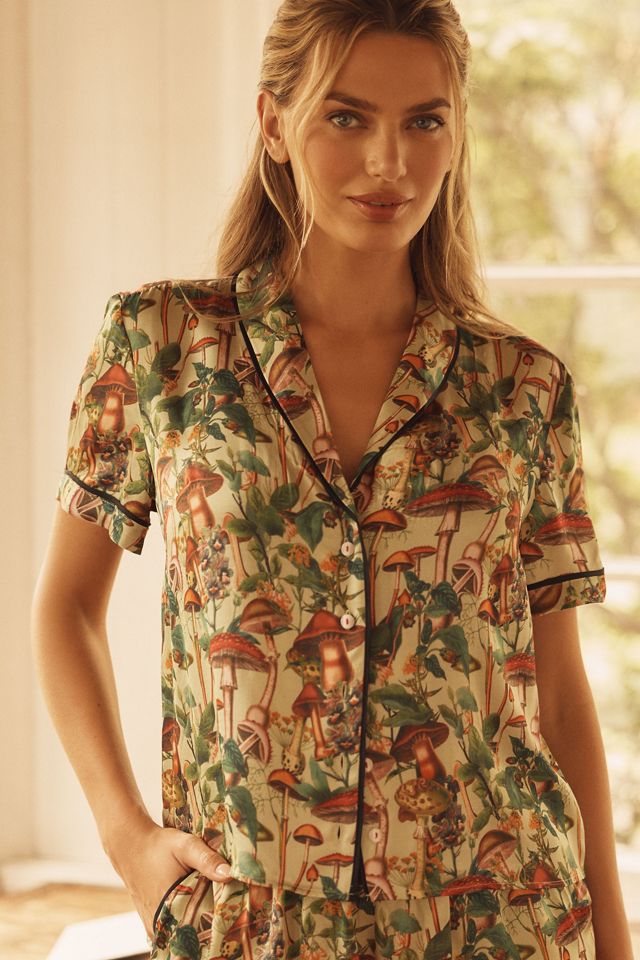 By Anthropologie Silky Patterned Pyjama Top #1
