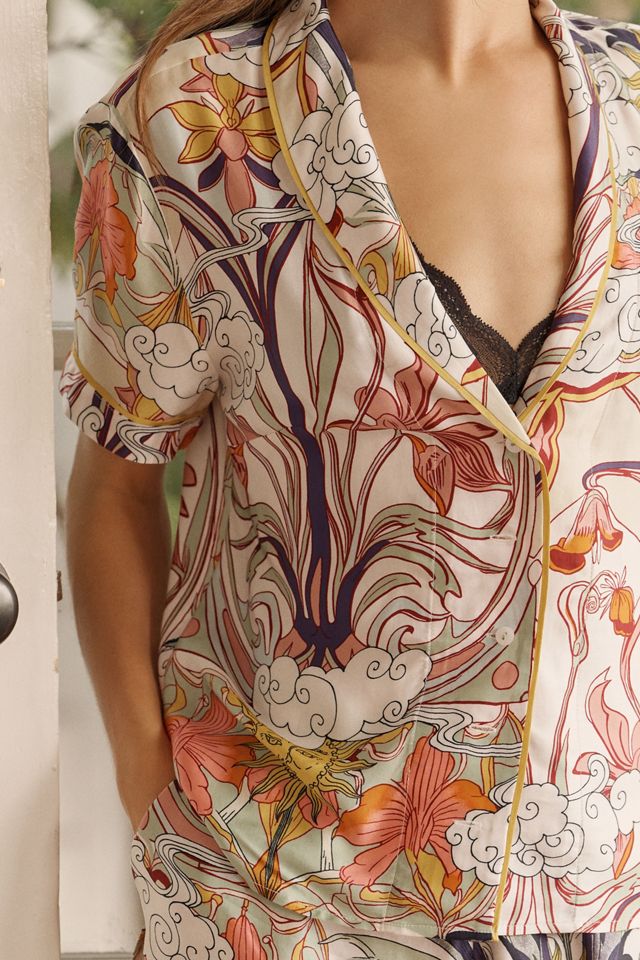 By Anthropologie Silky Patterned Pyjama Top #1