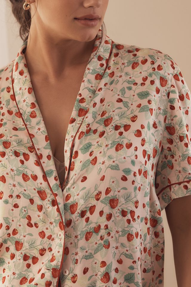 By Anthropologie Silky Patterned Pajama Top #5