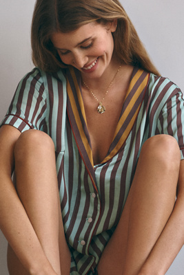 Lyrebird Neela Pajama Top in Silky by Anthropologie