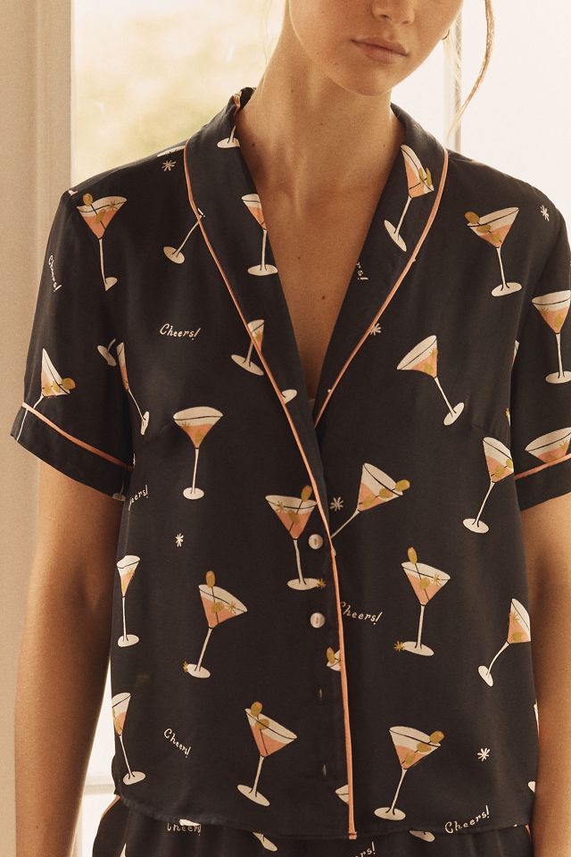 By Anthropologie Silky Patterned Pyjama Top #1