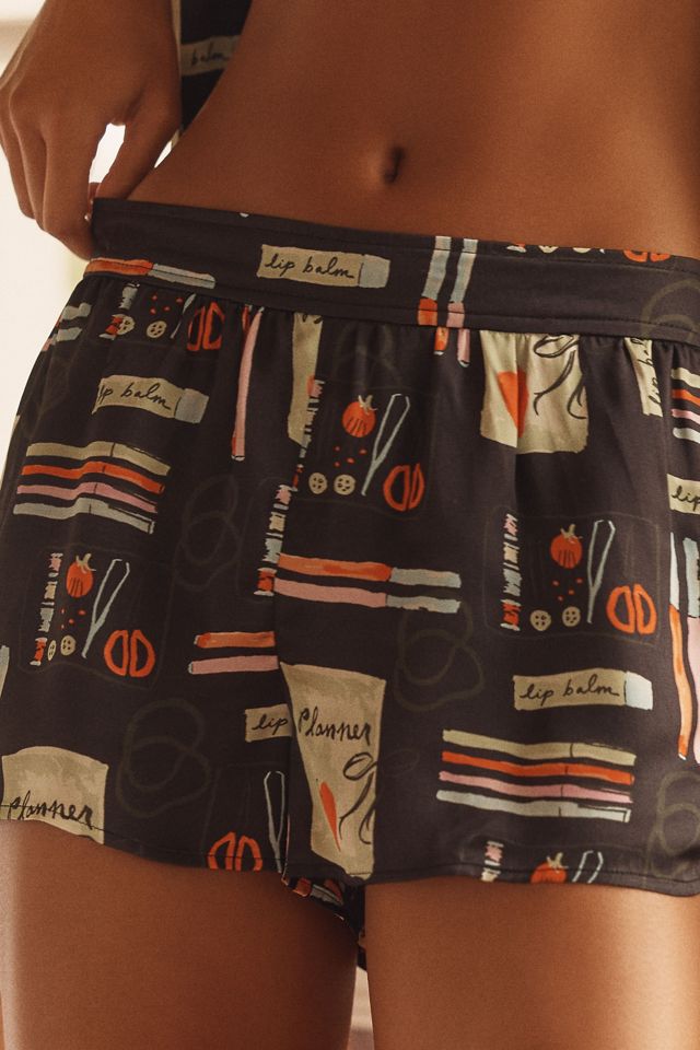 By Anthropologie Silky Patterned Pajama Shorts #1