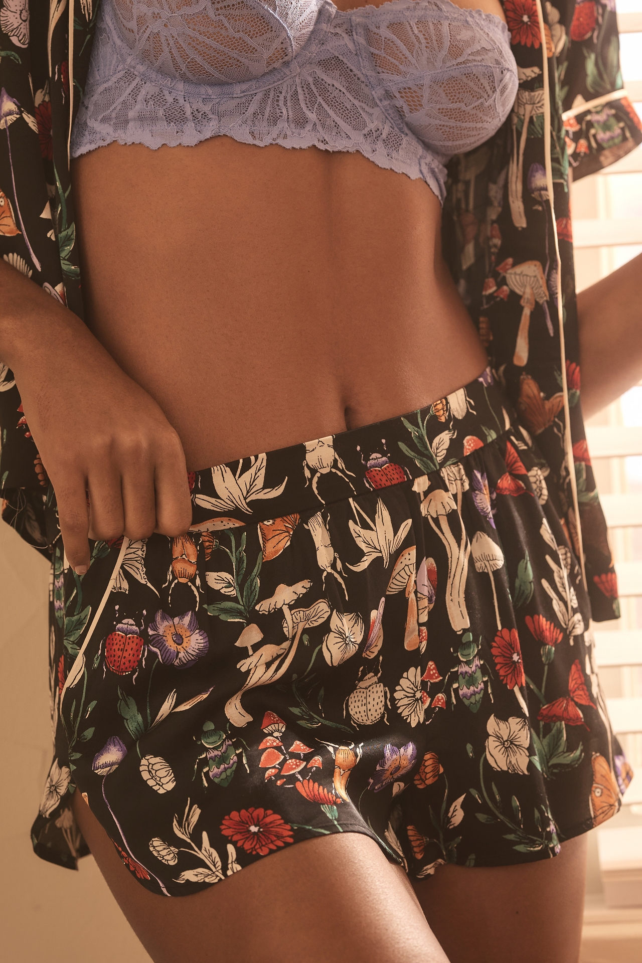 The LyreBird Silky Pajama Shorts