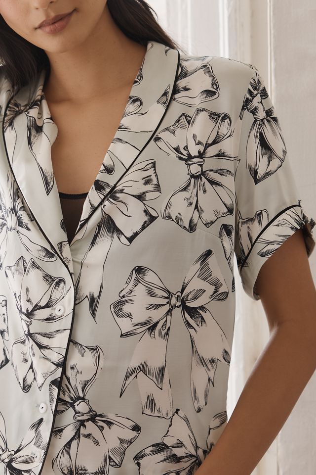 Shorts de pyjama à motifs en soie By Anthropologie #2