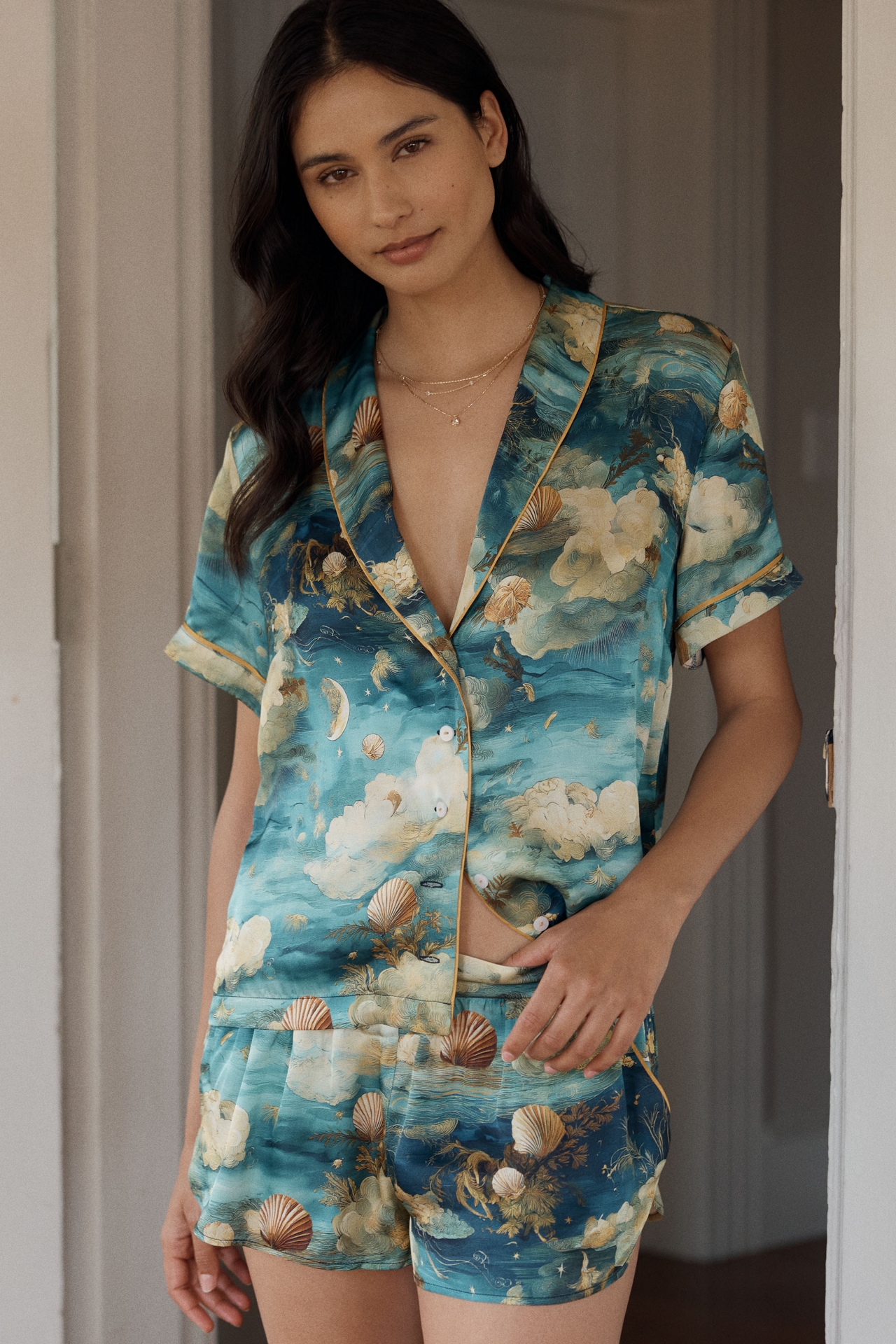 The LyreBird Silky Pajama Shorts