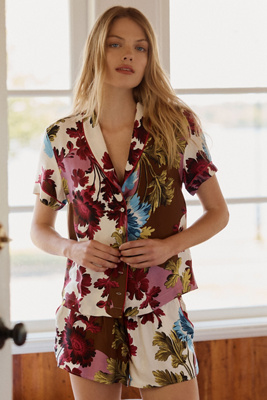 By Anthropologie Silky Patterned Pyjama Shorts