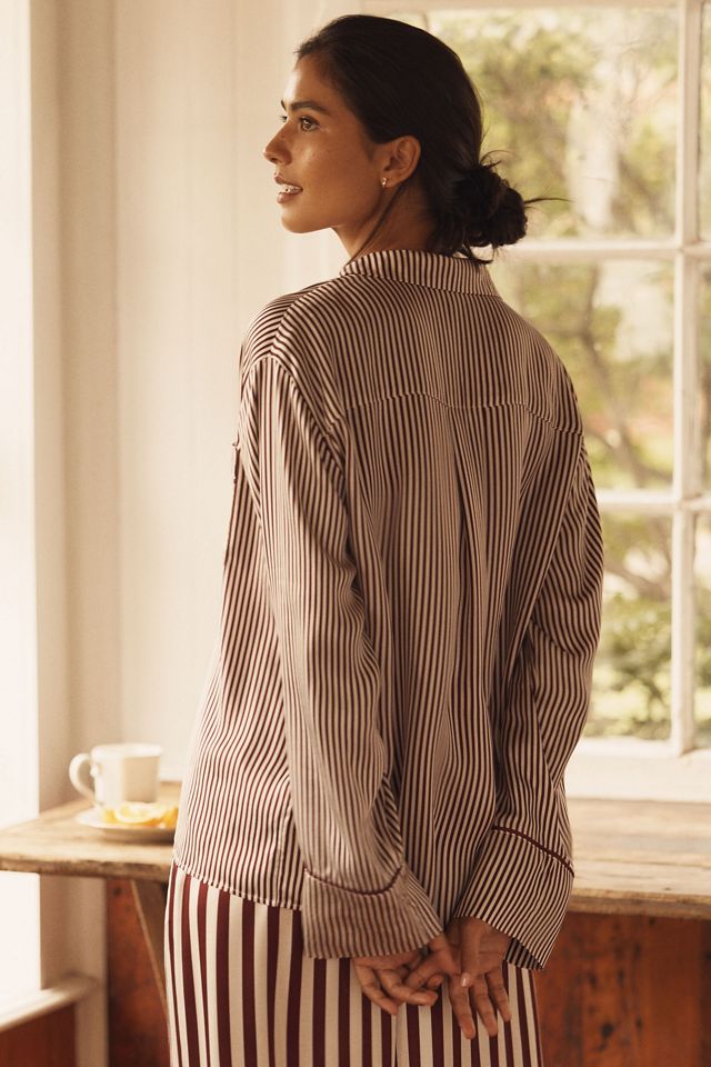 By Anthropologie Oversized Button-Front Pajama Shirt #2