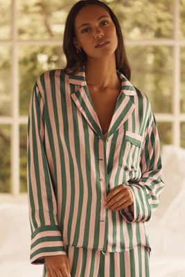 Oversized Button-Front Pyjama Shirt taille: XS - By Anthropologie - Modalova