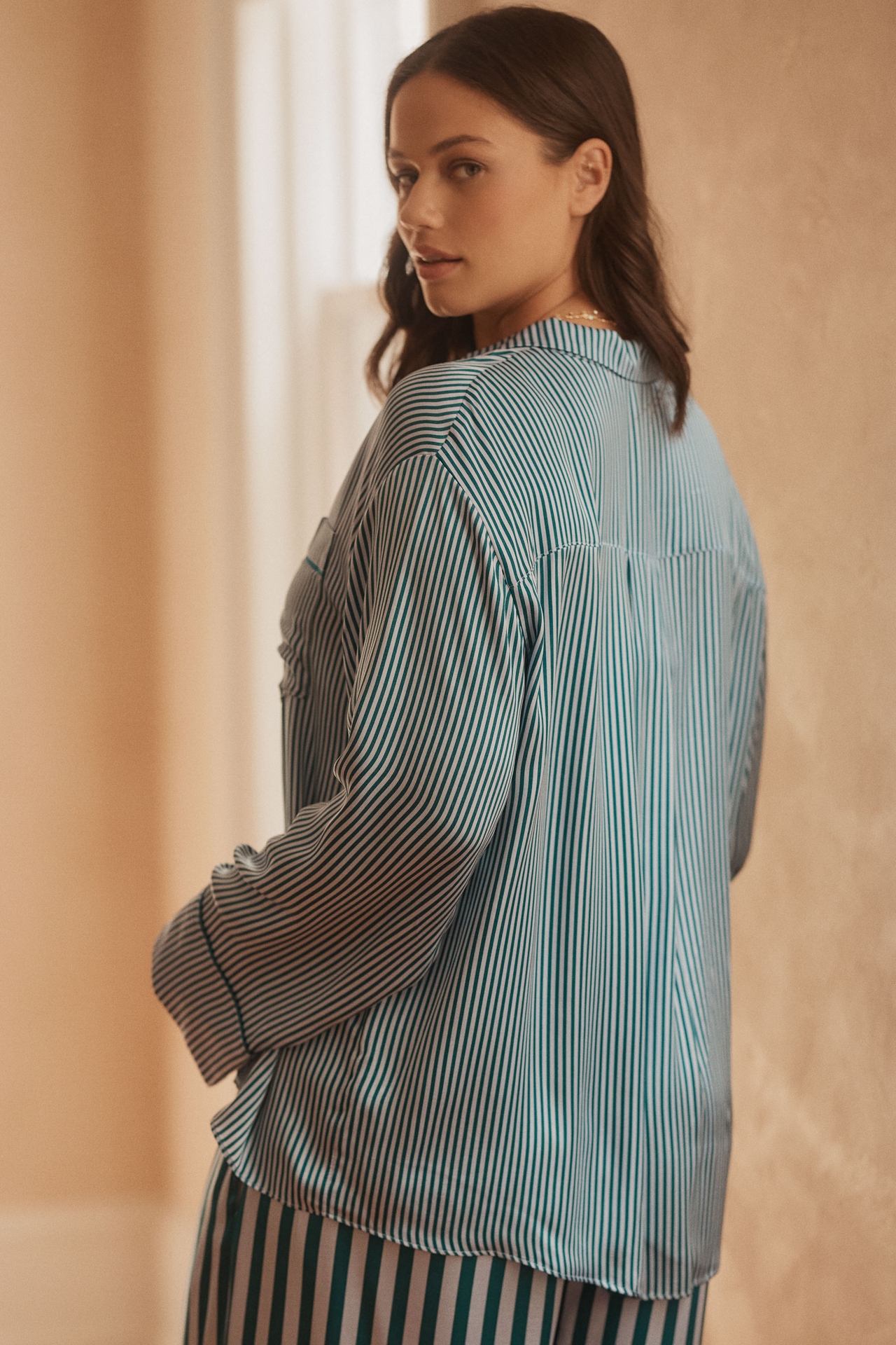 The LyreBird Silky Oversized Pajama Shirt