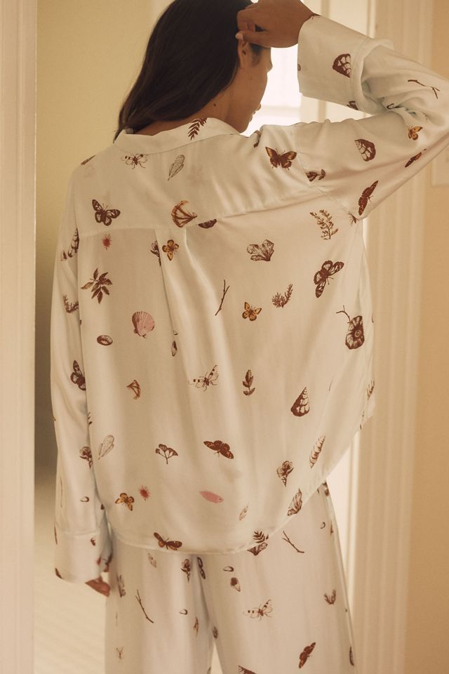 By Anthropologie Oversized Button-Front Pajama Shirt