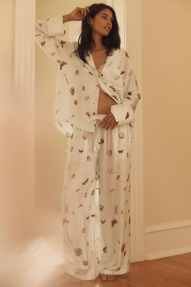 By Anthropologie Oversized Button-Front Pajama Shirt